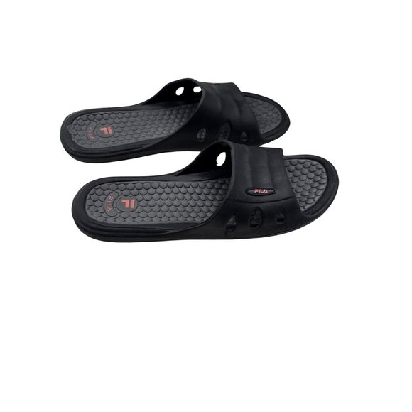 Fila Size 10 Casual Flip Flops Rubber Slides Sandals Textured Sole Navy Blue - Picture 2 of 9